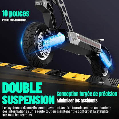 TODIMART Trottinette Electrique Adulte G2 Moteur 500W Batterie 499.2Wh 40KM Trotinette Electrique Tout Terrain Professionnelle pour Travail, Scooter Electrique Adulte