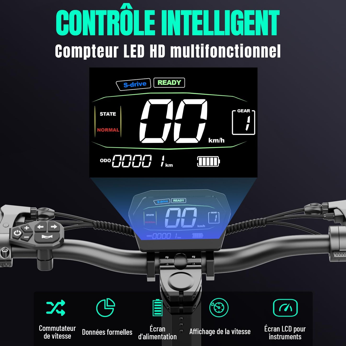 TODIMART Trottinette Electrique Adulte G2 Moteur 500W Batterie 499.2Wh 40KM Trotinette Electrique Tout Terrain Professionnelle pour Travail, Scooter Electrique Adulte